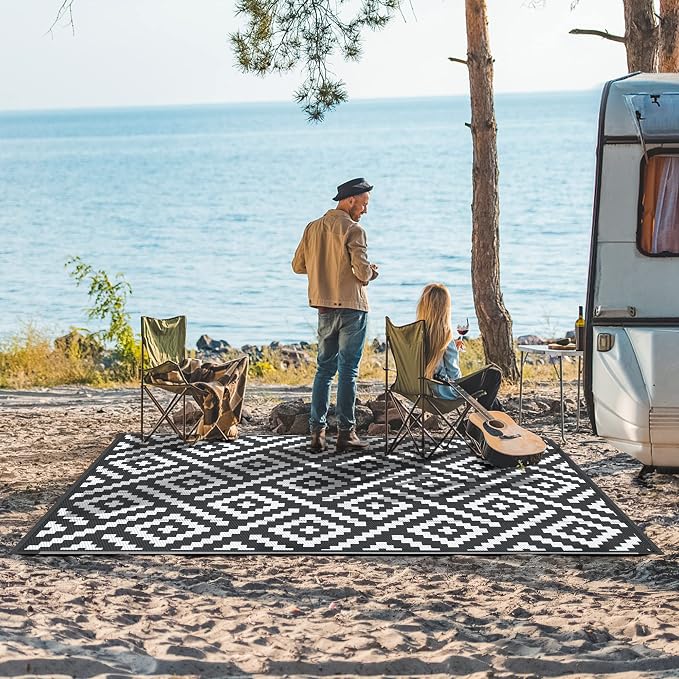 GENIMO Outdoor Rug for Patio Clearance, Reversible Plastic Camping Rugs - Image 2