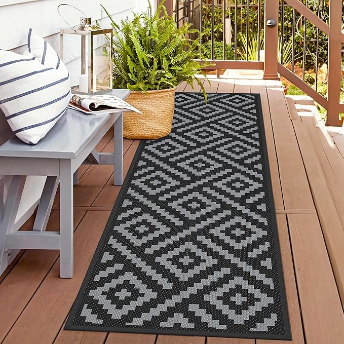 GENIMO Outdoor Rugs 2.5x8 Waterproof, Reversible Mats, Outdoor Area Rug by GENIMO
