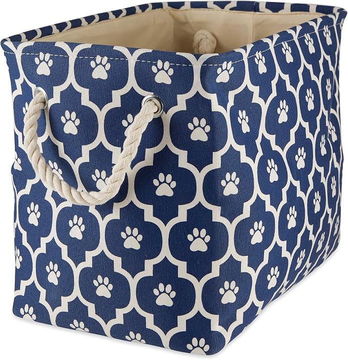 Bone Dry Pet Storage Collection Lattice Paw Print, Nautical Blue, Medium by BoneDry