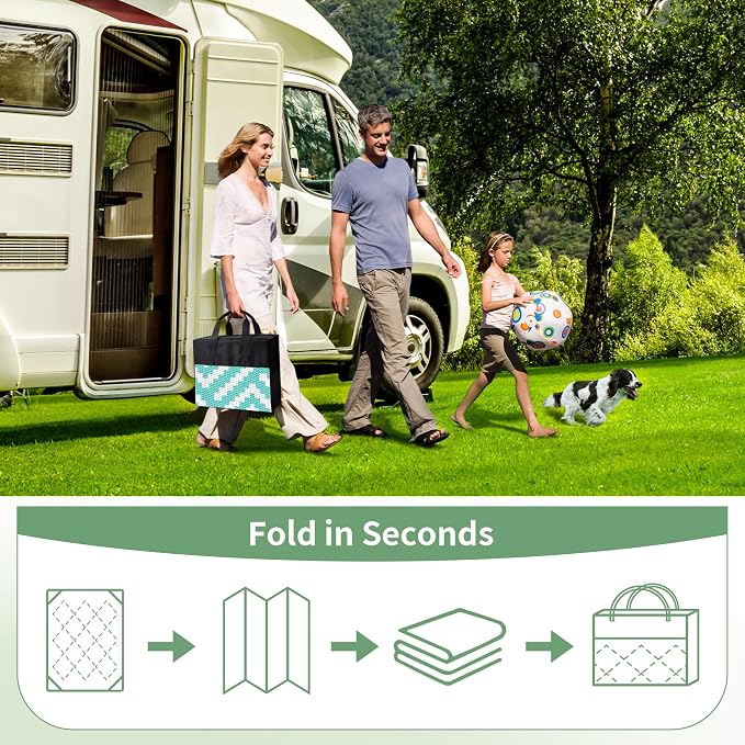 GENIMO Outdoor Rug for Patio Clearance, Reversible Plastic Straw Rugs for RV - Image 6