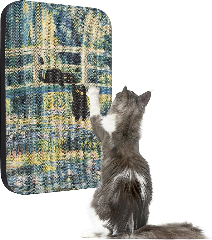 Art Cat Scratcher, Wall-Mountable Cat Scratching Board, Cat Wall Scratcher by LESISSMER