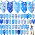 Abbylike 50 Pcs Winter Dog Bandanas Bulk Blue Snowflake Dog Bandanas by Abbylike