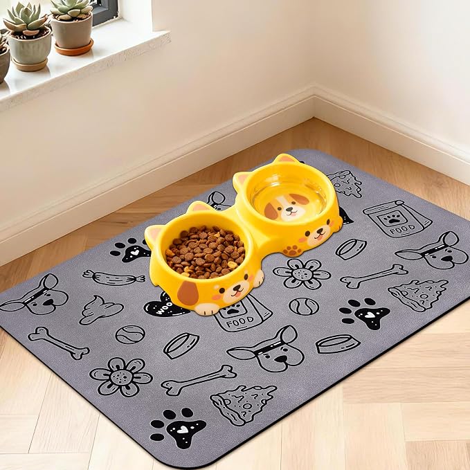 Pet Feeding Mat for Floors Waterproof Dog Mat for Food and Water Absorbent by Unknown
