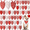 Abbylike 50 Pcs Valentines Day Dog Bandanas Bulk Red and White Polka Dots by Abbylike