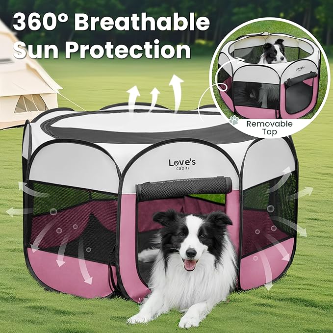 Love's cabin Pet Puppy Dog Playpen, Large Dog Tent Crates Cage Indoor/Outdoor - Image 9