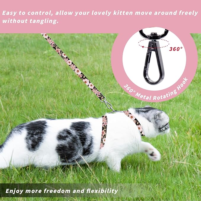 Cat Harness and Leash Set, Adjustable Kitten Harness Escape Proof Cats Harness - Image 5