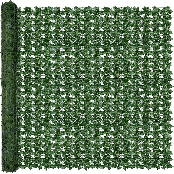 Artificial Ivy Privacy Fence Wall Screen, 80X120 in UV-Anti Faux Greenery by ODTORYHOME