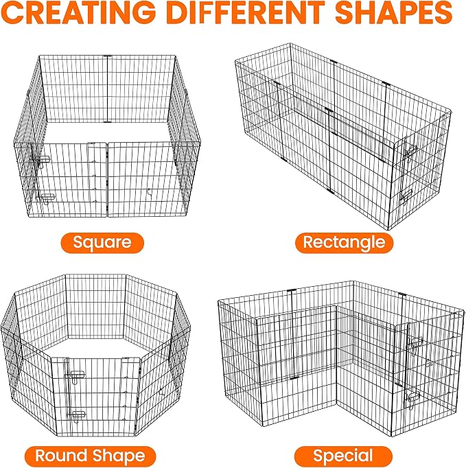 Yaheetech 30" High 8 Panel Foldable Metal Dog Exercise Pen Pet Playpen Dog - Image 8