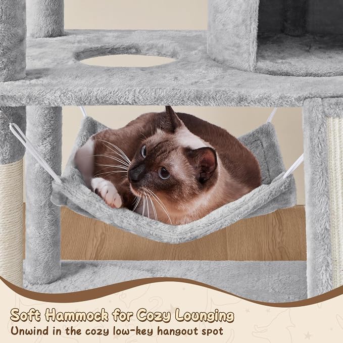 Yaheetech 63.5in Multi-Level Cat Tree Tower Condo - Image 8