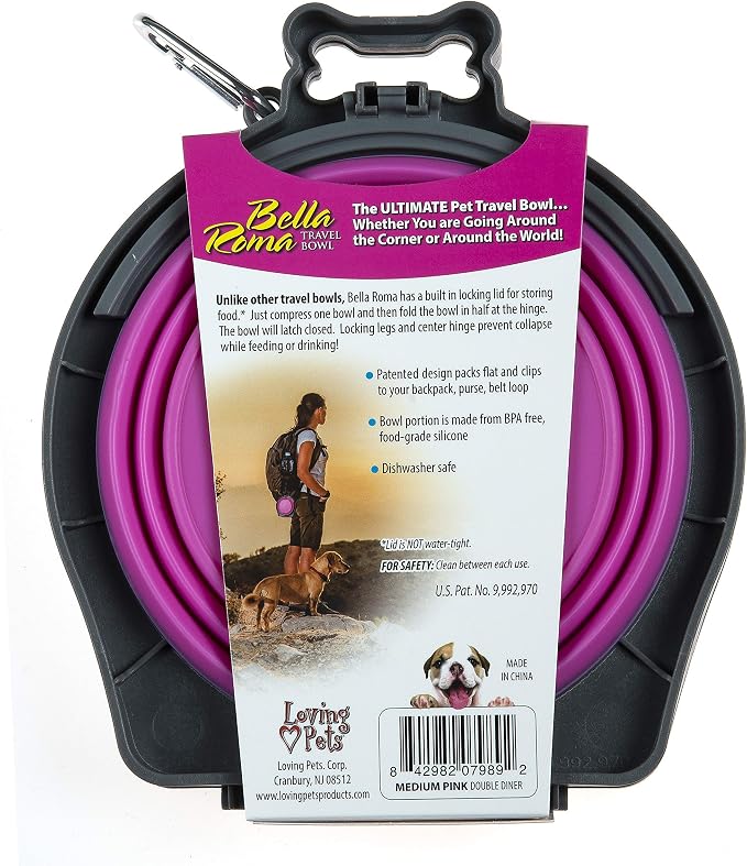 Loving Pets - Bella Roma Double Diner Portable Travel Dog Bowls Collapsible - Image 8