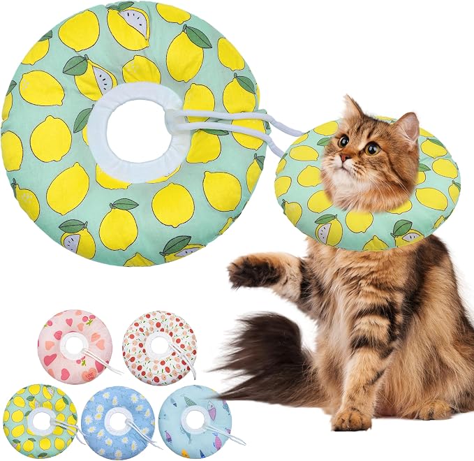 Cat Cone Collar Soft, Adjustable Cat Recovery Collars to Prevent Licking by Seyezo