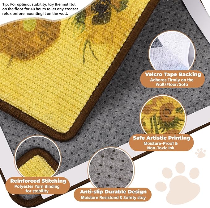 Sisal Cat Scratcher Mat, Cat Wall Scratcher - Image 3