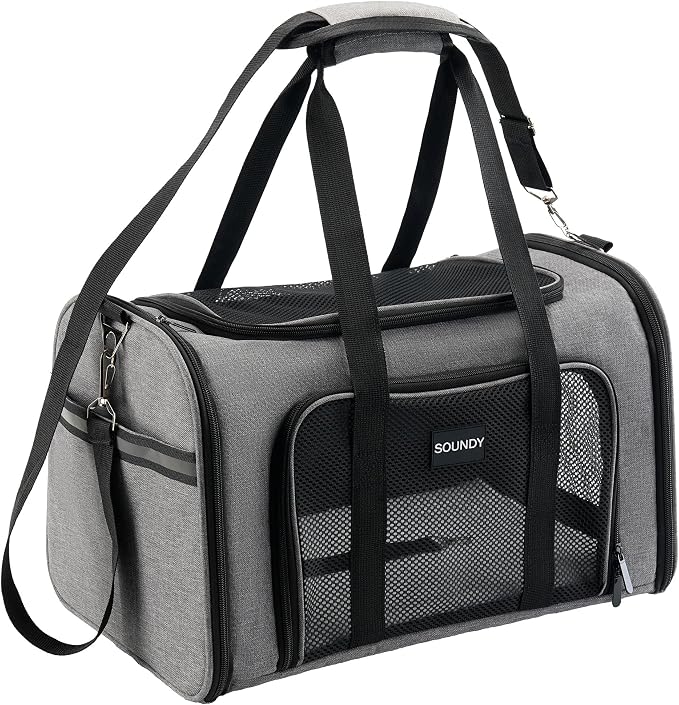 Soundy Large Cat Carrier Dog Carrier Under 25 Lbs, Collapsible Ventilated by Soundy
