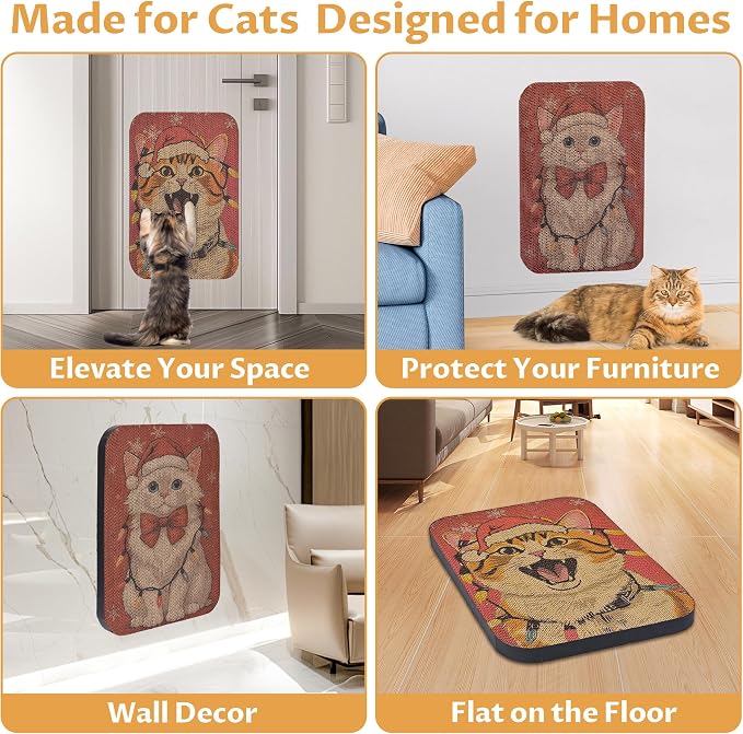 2 Packs Art Cat Wall-Mountable Scratching Board 16.7x11x1 Inch Cat Wall Scratch - Image 5