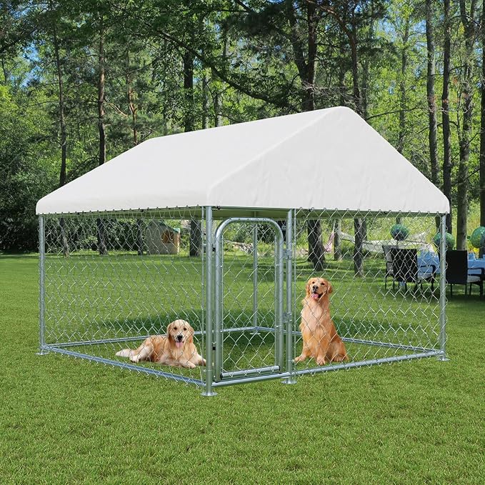 LotFun Large Outdoor Dog Kennel, 6.6 x 6.6 FT Heavy Duty Dog Enclosure - Image 7