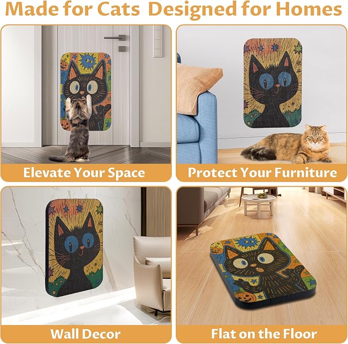 2 Pack Art Cat Scratcher, Wall-Mountable Cat Scratch Pad, Cat Wall Scratcher - Image 5