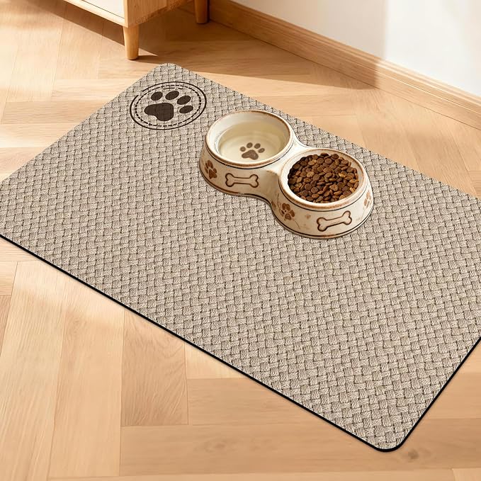 Pet Feeding Mat for Floors Waterproof Dog Mat for Food and Water Absorbent by Unknown