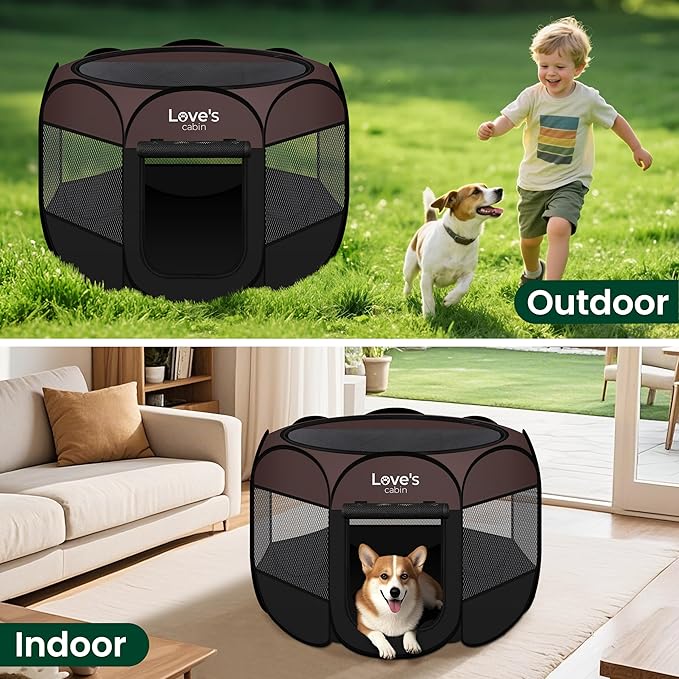 Love's cabin Pet Puppy Dog Playpen, Small Dog Tent Crates Cage Indoor/Outdoor - Image 7