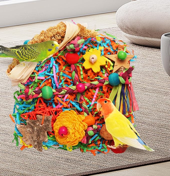 Bird Toys, Parakeet Toys Bird Foraging Toys Grass Mat Climbing Wall - Image 6