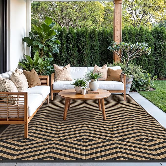 GENIMO Outdoor Rug for Patio Clearance, Lightweight Waterproof Modern RV - Image 3