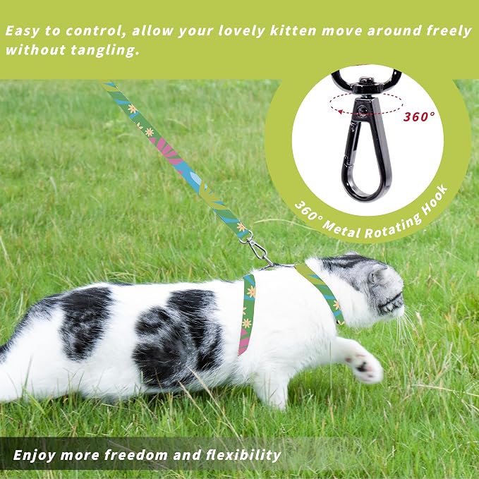 Cat Harness and Leash Set, Adjustable Kitten Harness Escape Proof Cats Harness - Image 5