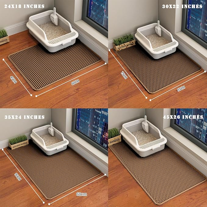 HCY&WLD Cat Litter Mat, Honeycomb Double Layer Cat Litter Trapping Mat - Image 8
