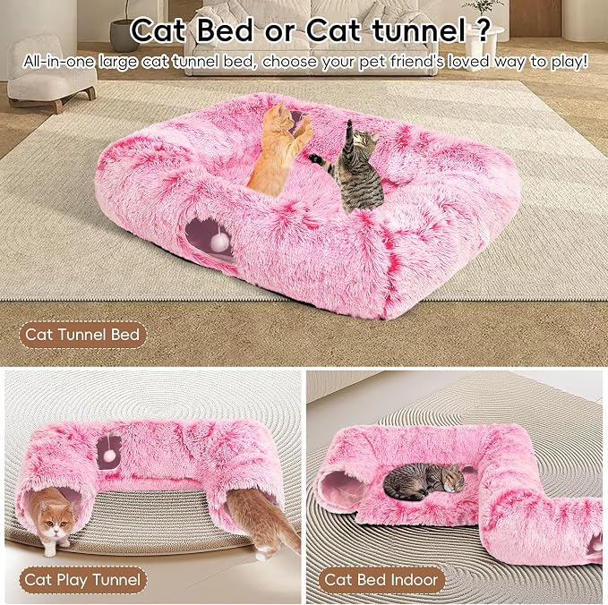 Extra Large Cat Tunnel Bed, 4 Ways Tunnels - Image 3