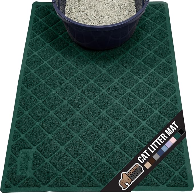 GORILLA GRIP Cat Litter Box Mat, Water Resistant, US Designed Kitty Litter by GorillaGrip