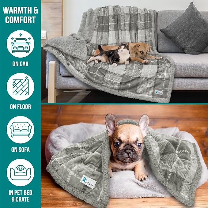 PetAmi Dog Blanket for Bed, XL Pet Blanket Large Dogs, Fleece Furniture Couch - Image 5