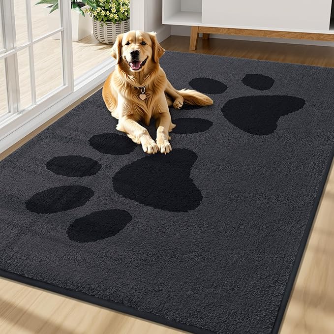 Buganda Dog Door Mat for Muddy Paws, Absorbent Dirt Trapper Washable Indoor by Buganda
