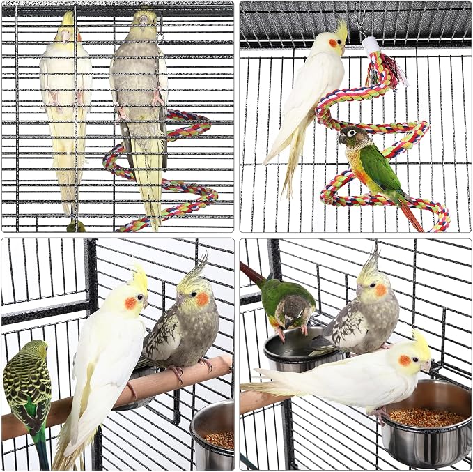 Yaheetech 69-inch Wrought Iron Rolling Large Parrot Bird Cage - Image 5