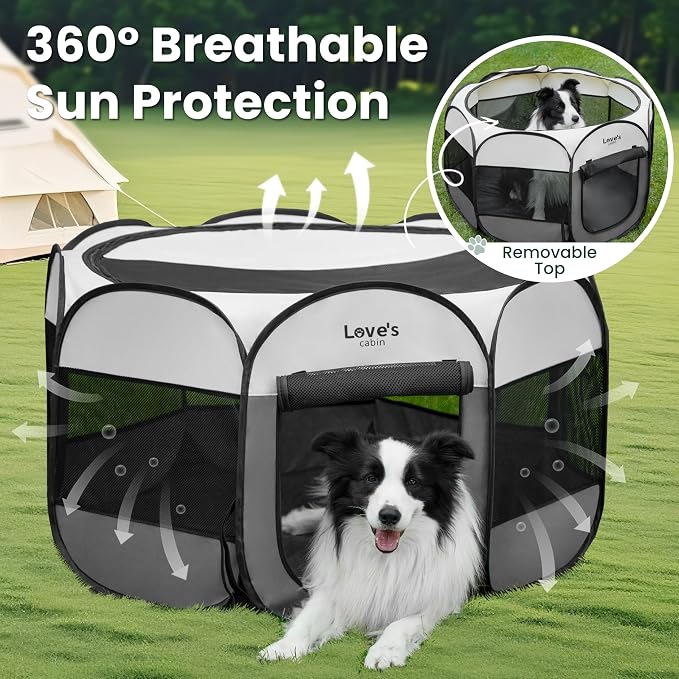 Love's cabin Pet Puppy Dog Playpen, Medium Dog Tent Crates Cage Indoor/Outdoor - Image 9