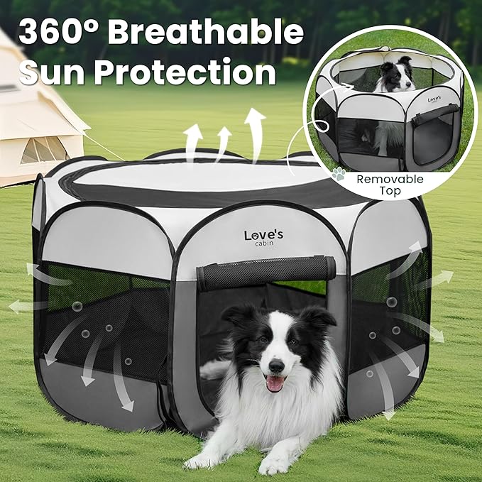 Love's cabin Pet Puppy Dog Playpen, Large Dog Tent Crates Cage Indoor/Outdoor - Image 9