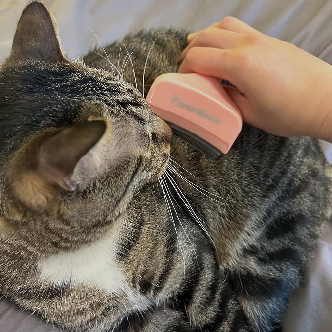 Pet Deshedding Tool with Curve Blade, Cat Grooming Brush, Tight V-shaped Teeth - Image 7