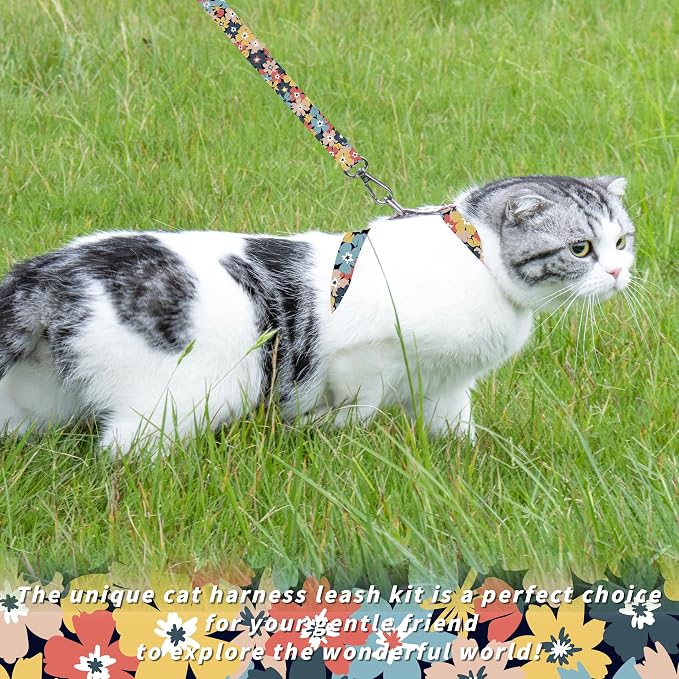 Cat Harness and Leash Set, Adjustable Kitten Harness Escape Proof Cats Harness - Image 2
