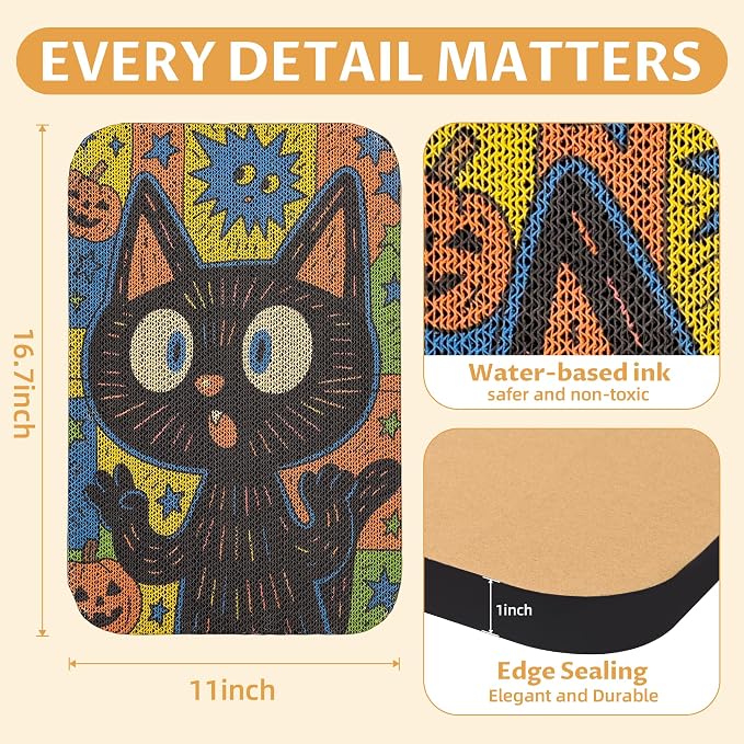 2 Pack Art Cat Scratcher, Wall-Mountable Cat Scratch Pad, Cat Wall Scratcher - Image 2