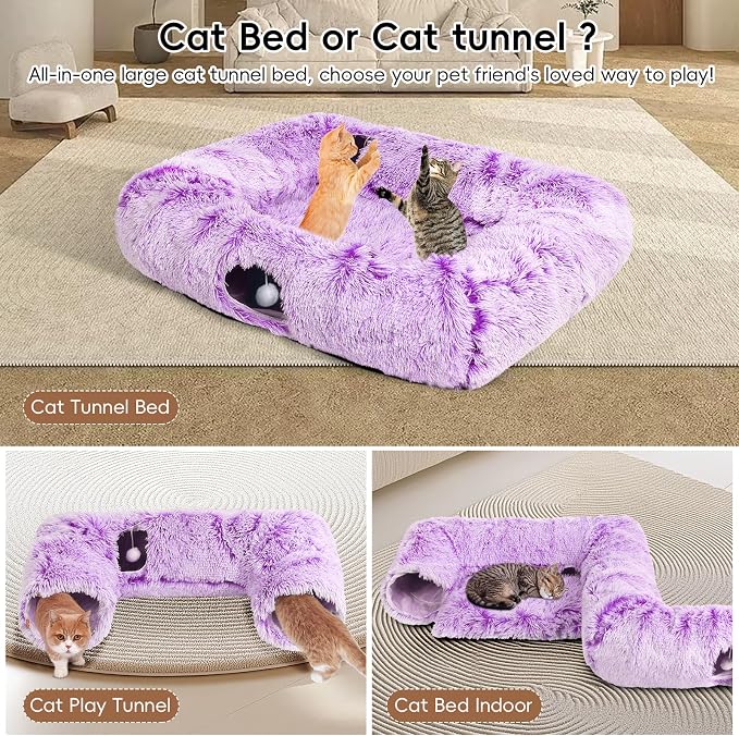 Extra Large Cat Tunnel Bed, 4 Ways Tunnels - Image 3