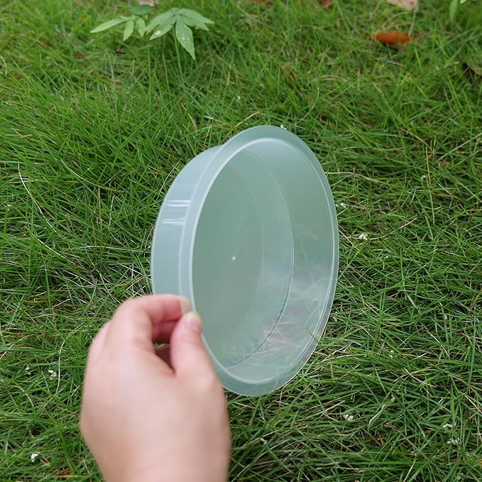 2pcs Plastic Round Bird Feeders Bowls, Wild Birds Seed Feeder Tray Bird Bath - Image 4