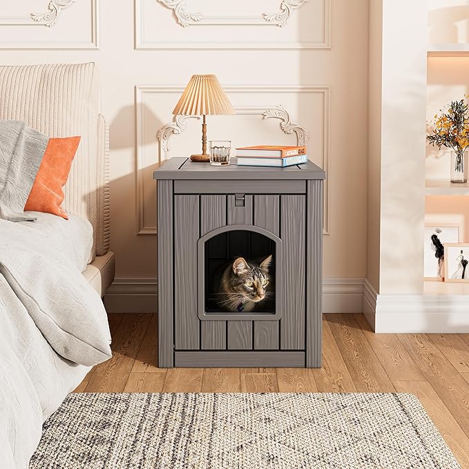 Litter Box Enclosure, Waterproof & Weatherproof Plastic Cat House - Image 5