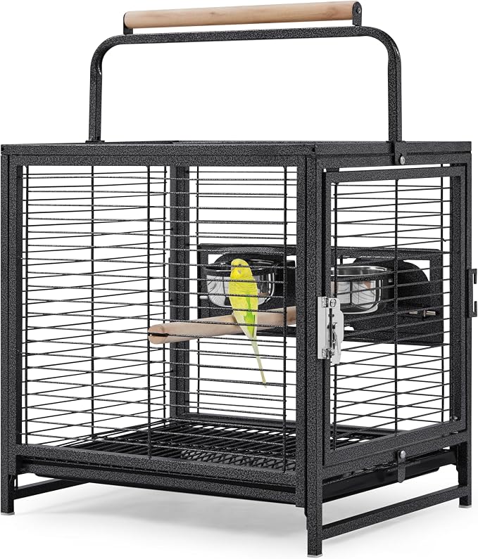Yaheetech 25.5'' Wrought Iron Bird Travel Carrier Cage Parrot Cage by Yaheetech