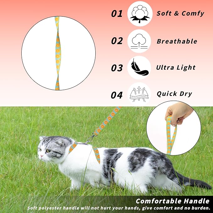Cat Harness and Leash Set, Adjustable Kitten Harness Escape Proof Cats Harness - Image 3