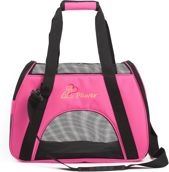 Pawer Soft-Sided Pet Carrier for Cat and Small Dog, Hot Pink Color, Medium Size by P%C3%84WER