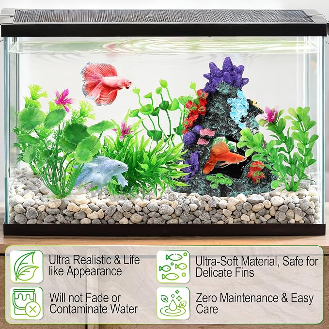 MyLifeUNIT Fish Tank Decorations, 7 Pieces Aquarium Plants Set - Image 5