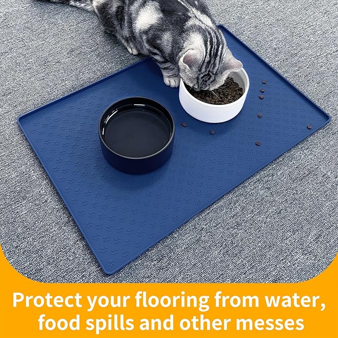 Ptlom Silicone Pet Placemat for Dog and Cat, Waterproof Anti-Slip Pet Feeding - Image 5
