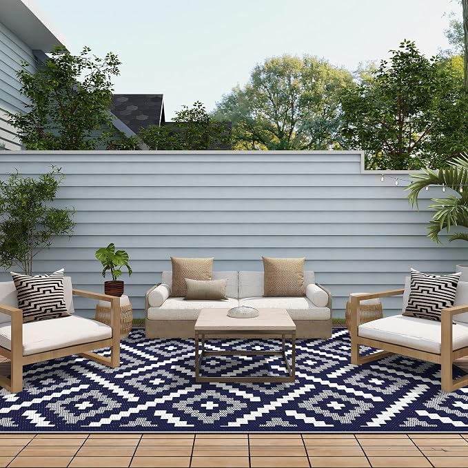 GENIMO Outdoor Rug for Patio Clearance, Reversible Plastic Straw Rugs for RV - Image 4