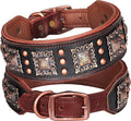 PET ARTIST Soft Padded Leather Dog Collar, 2 inch Wide Genuine Leather Dog by PETARTIST