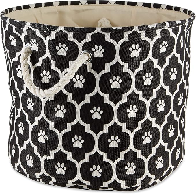 Bone Dry Pet Storage Collection Lattice Paw Print, Small Round - Image 2
