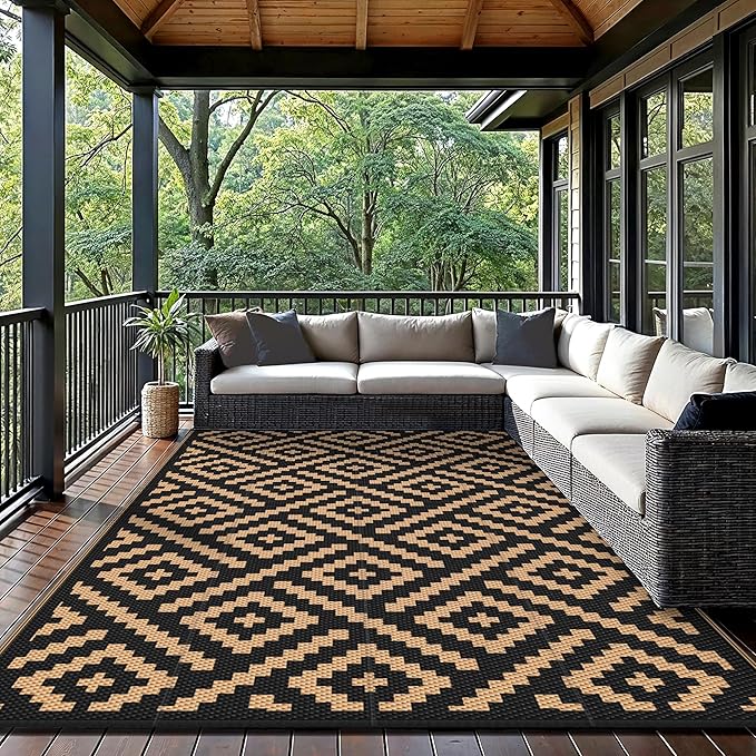 GENIMO 5x8 Outdoor Rug Waterproof, Reversible Mats, Area Rug, Plastic Outside - Image 7