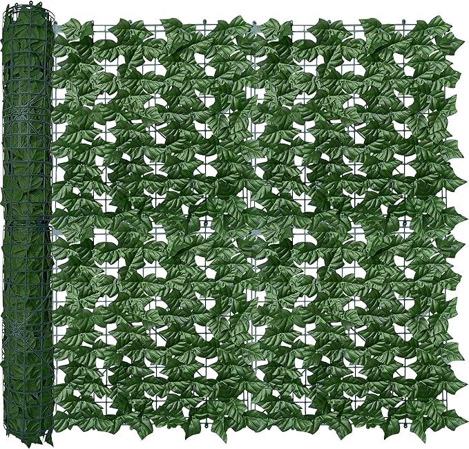 Artificial Ivy Privacy Fence Wall Screen, 40X120 in UV-Anti Faux Greenery by ODTORYHOME