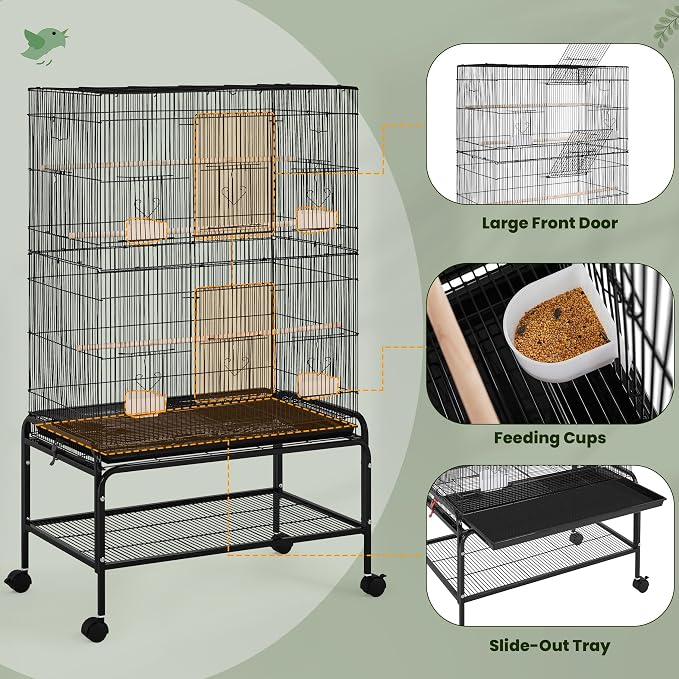 Yaheetech 53'' Large Bird Cage Budgie Cage - Image 4